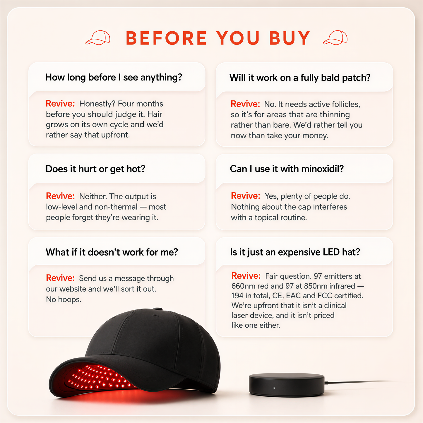 ReviveCap™ — Red Light Therapy Cap