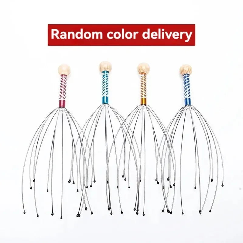 Stainless Steel Octopus Head Massager, Head Relaxer, Brain Massage Claw, Relieves Fatigue, Soul Extractor