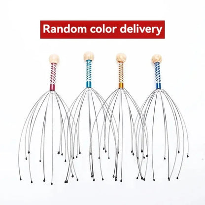 Stainless Steel Octopus Head Massager, Head Relaxer, Brain Massage Claw, Relieves Fatigue, Soul Extractor