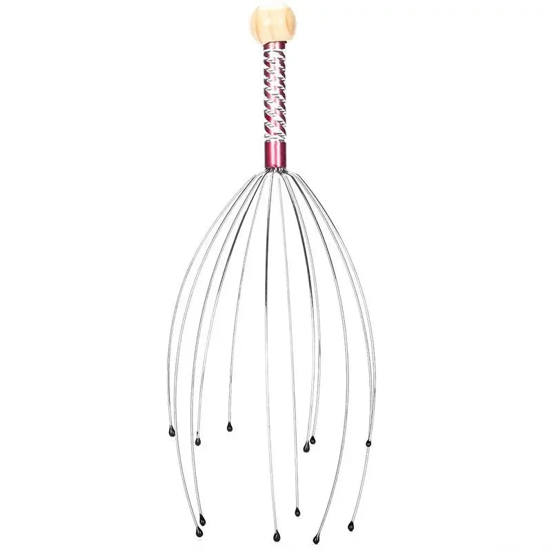 Stainless Steel Octopus Head Massager, Head Relaxer, Brain Massage Claw, Relieves Fatigue, Soul Extractor