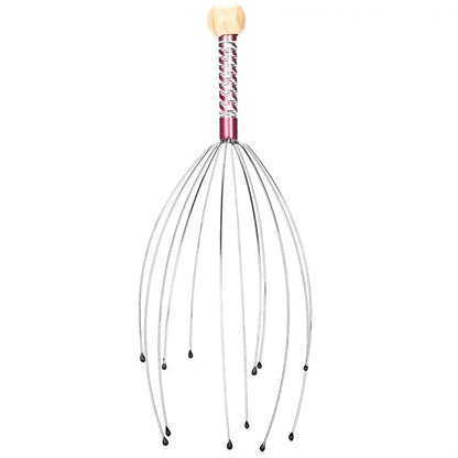 Stainless Steel Octopus Head Massager, Head Relaxer, Brain Massage Claw, Relieves Fatigue, Soul Extractor